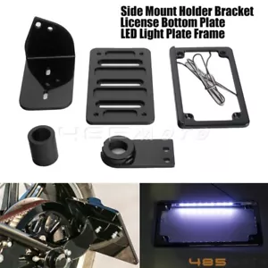 Side Mount License Plate W/ Holder Bracket LED Light for Harley Softail Breakout - Picture 1 of 11