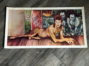 DAVID BOWIE Poster Vintage Diamond Dogs SCRATCH & DENT Classic Rock Glam 1974 A - Foto 1 di 8