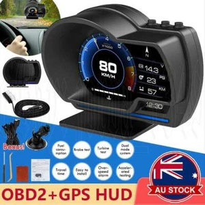Auto Head Up Display Gauge GPS OBD2 Car Digital Speedometer Turbo HUD Gauge AU - Picture 1 of 12