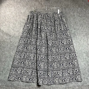 Vintage Skirt Womens Plus 1X Blue Geometric Pull On Midi Office Secretary Retro - Picture 1 of 9
