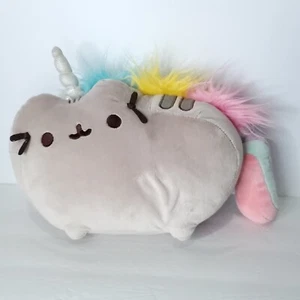 Pusheen Cat Unicorn Plush Pusheenicorn Gray Gund 14" Long Stuffed Animal - Picture 1 of 7