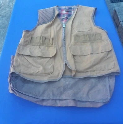 Vtg Hunting SafTbak Canvas Jacket Brown Hunting Vest Right Shooting Shoulder Lg - Image 1 of 4