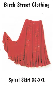 Uncut Vintage 1995 Birch Street Clothing Spiral Skirt Sewing Pattern Size XS-XXL - Picture 1 of 2