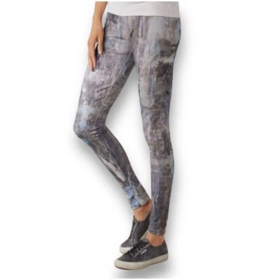 Soft Surroundings Womens L Gray Abstract Print Have To Have Stretch Leggings - Image 1 of 4