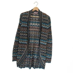 Calypso St Barth Baby Alpaca Wool Women’s Large Blue Knitted Cardigan Sweater - Picture 1 of 7