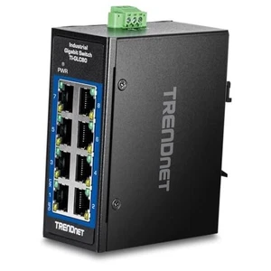  8-Port Industrial Gigabit DIN-Rail Mini Switch, TI-GLC80, 8 x Gigabit Ports,  - Bild 1 von 8