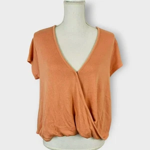 Free People We the Free Hoffman Crossover Strick Top V-Ausschnitt Orange Gr. XS - Bild 1 von 8