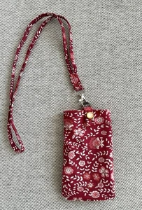 Etui na telefon komórkowy etui torba do noszenia szyja czerwona kwiatowa- nowa - Zdjęcie 1 z 2