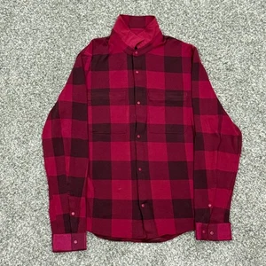 Sobrecamisa de punto suave Lululemon para hombre a cuadros a presión manga larga talla L LIMPIA - Imagen 1 de 5