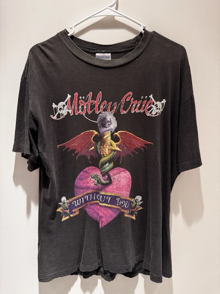RARE Vintage 1989 Motley Crue Dr. Feelgood Without You Black T-Shirt Size Large - Image 1 of 4