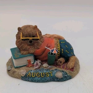 Danbury Mint Pomeranian August Perpetual Calendar Month Dog Figurine Rare Beach - Picture 1 of 5