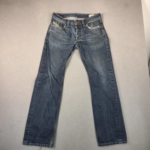 Diesel Larkee Jeans Mens 30 Blue Made in Italy Straight Leg Distressed Faded - Picture 1 of 14