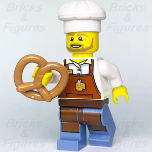 LEGO City Baker Minifigure Brown Apron White Chef Toque Minifigure 60306 cty1268 - Picture 1 of 3