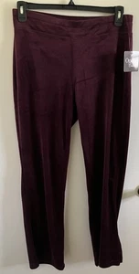Neu mit Etikett Onque lässige Velourshose Größe Medium tiefes Burgunderrot elastischer Bund - Bild 1 von 4