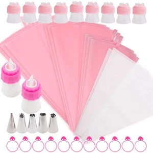 38Pcs Silicone Pastry Bags Set, 9Pcs 3 Sizes Reusable Icing Piping Bags with ... - Picture 1 of 7