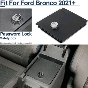 Center Console Lock Safe Box Armrest Storage Box For Ford Bronco 2021+2/4 Door - Picture 1 of 8