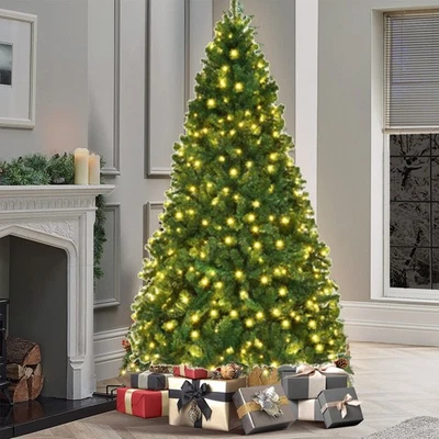 6FT Artificial Christmas Tree Xmas With LED Lights Spruce Xmas Decoration UK - Image 1 of 4