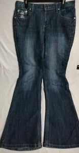 Earl Damen Jeans Gr. 12 Straight Leg Medium Wash Stretch verzierte Taschen - Bild 1 von 5