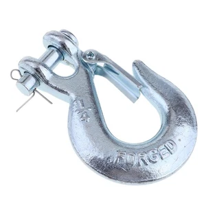 1/4 "Silberwindehaken Für Clevis Safety-Latch Für Anhänger ATV Boat Towing - Picture 1 of 5