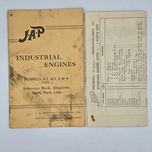 JAP Industrial Engines Manual Models 4/2 4/3 5 6 Type 1 1960 Parts List Diagram - Picture 1 of 10