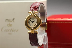 [Casi COMO NUEVO con caja] Cartier Must Colisee 590002 24 mm esfera romana Qz... - Imagen 1 de 21
