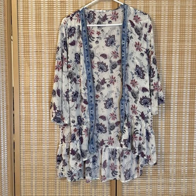 Traje de baño Maurices para mujer L frente abierto cubierta boho festival floral Fairycore Foto 1 de 4