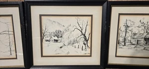 Framed Wall Art Set Of 4 Jim Gray Vern Stippensteal Farm Nature - Picture 1 of 10