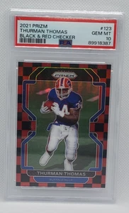 2021 Prizm Thurman Thomas Black & Red Checker Prizm PSA 10 Bills HOF - Picture 1 of 2