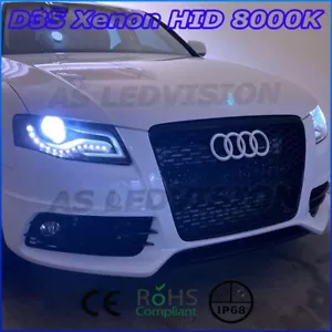 Audi A4 B8 2008-2014 Pair D3S Headlight Bulbs 35W Xenon Light Ice Blue 8000K - Picture 1 of 3