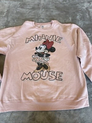 Disney Women's Minnie Mouse Crewneck Sweatshirt Pink Size M - Image 1 of 4