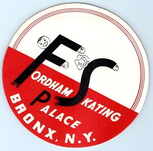 Fordham anni '40 pattinaggio a rotelle Palace etichetta Bronx, NY lettere antropomorfe FF - Foto 1 di 1