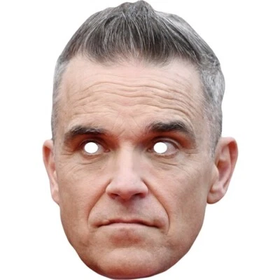 FUNKYBUNKY Robbie Williams ältere Promi Karte Gesichtsmaske - Ready To Wear - Kostüm