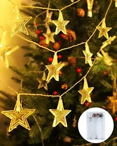litogo Christmas Star Fairy Lights, 13,1 + 6,7 stopy 20 LED zasilany bateryjnie sznurek 2