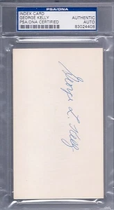 Autógrafo auténtico en tarjeta de índice de George Kelly (d.1984) con certificación PSA/ADN - Imagen 1 de 1