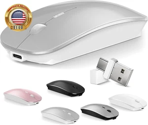 Bluetooth Wireless Mouse for Macbook Air Mac Pro Laptop Computer Ipad Pad PC Opt - Picture 1 of 6