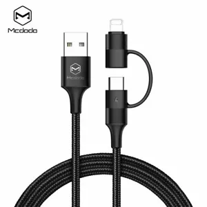 MCDODO USB Type C Twin Sub-Series 2-in-1 Data Cable For Apple Android - Picture 1 of 7
