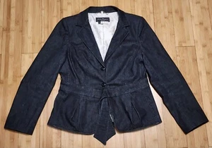 Salvatore Ferragamo Womens 46 Black Silk Tie Floral Blazer Jacket Made In Italy - Picture 1 of 8
