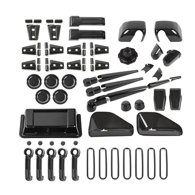 Carbon Fiber Set Exterior Decor Accessories Cover Trim For Jeep Wrangler JK 07+ Foto 1 de 4