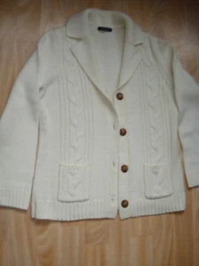 Cassis Damenstrickjacke Gr.40 wollweiß wie neu 50% Wolle+50%Polyacryl - Bild 1 von 5
