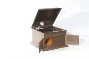 altes Grammophon Holz Schallplatten old vintage - Bild 1 von 12