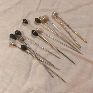 Vintage Hat Pins, Variety Of Colors & Sizes, QTY 12 - Picture 1 of 4