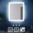 Illuminated Bathroom Mirror With Led Light Touch Sensor Switch Wall Mounted