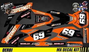 Kit Déco Moto pour / Mx Decal Kit for Derbi 50 - SuperMot Orange - Bild 1 von 1