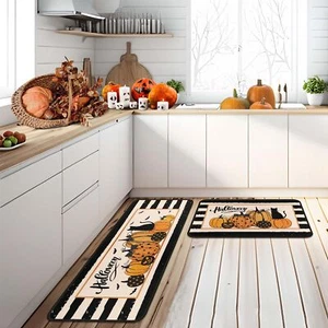 Halloween Kitchen Mats for Floor Halloween Decorations Non Slip Backing Hallo... - Picture 1 of 9