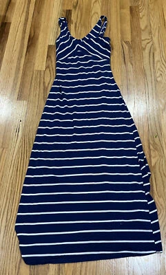 Charlotte Russe Women's Small Maxi Dress Blue White stripes Super Soft Cotton - Image 1 of 4