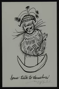 Hand Signed by Andy Warhol, “Some talk to themselves” Print from “Cats”. W/ COA. - Picture 1 of 5