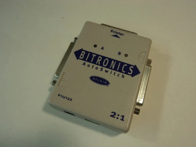 Belkin Bitronics AutoSwitch Share Printer Gray F1U122 - Image 1 of 1