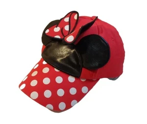 Disneys Girls Youth Hat Minnie Mouse Ears Red Polka Dot Butterfly Adjustable  - Picture 1 of 13