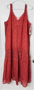Joie Maxi Dress XL Tiered Boho Cottagecore Flowy Breathable Woven Tea Rose Beach - Picture 1 of 11