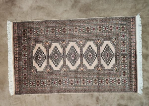 Hand Knotted Geometric Tribal Bokara Wool Rug 3' x 5' - Picture 1 of 8